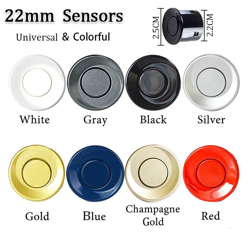 Car Parking Sensor Kit with Auto Parktronic Reverse LED Monitor 22Mm 4 Sensors Radar Detector System Backlight Display