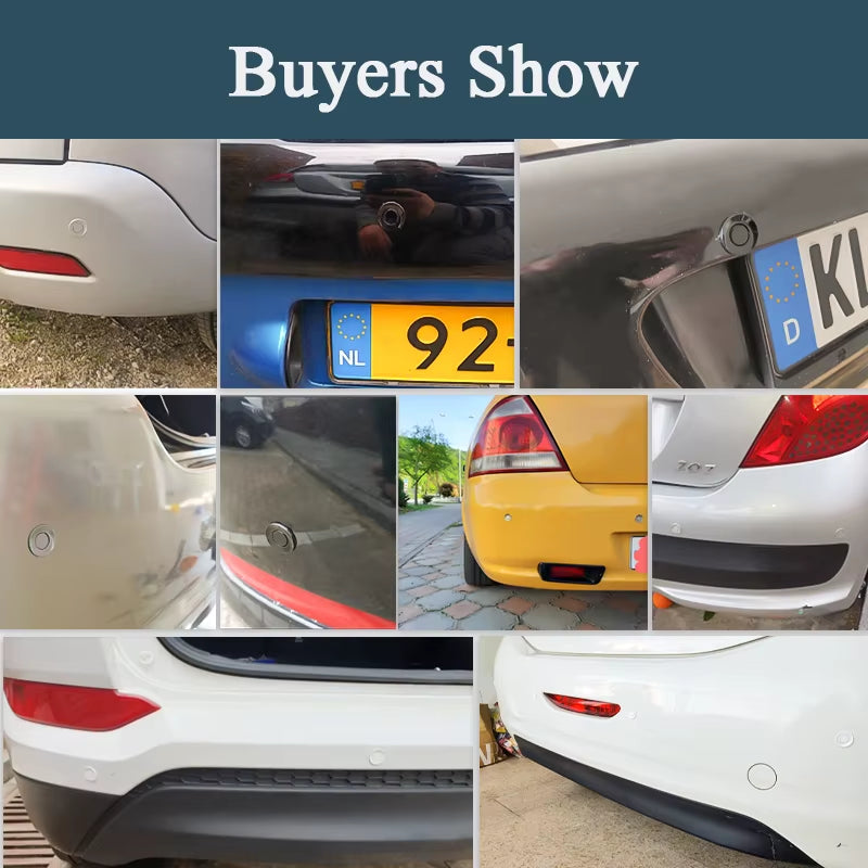 Car Parking Sensor Kit with Auto Parktronic Reverse LED Monitor 22Mm 4 Sensors Radar Detector System Backlight Display