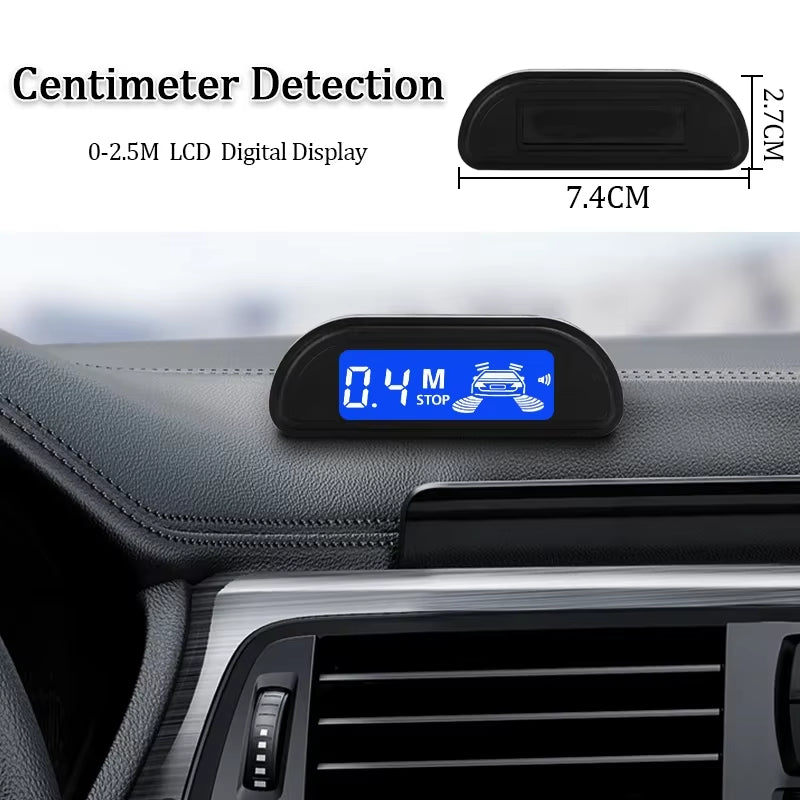 Car Parking Sensor Kit with Auto Parktronic Reverse LED Monitor 22Mm 4 Sensors Radar Detector System Backlight Display