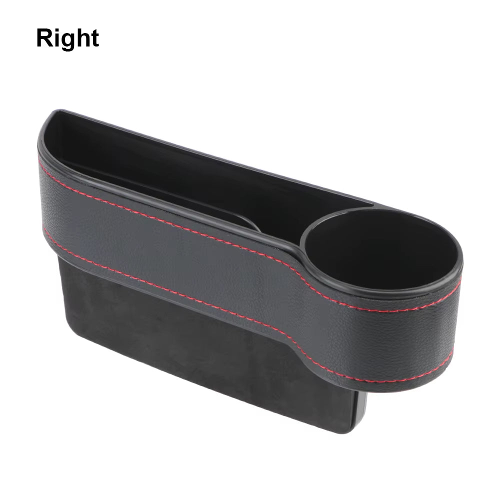 PU Leather Car Seat Gap Storage Box Universal Seat Gap Slit Box with Charging Hole Phone Bottle Keys Holder Box Auto Organizer