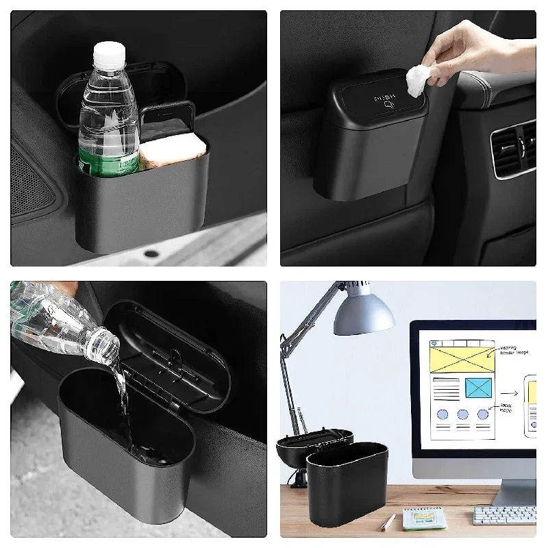 Car Trash Can (With Lid) Contains 60 (300) Garbage Bags, Small Car Trash Can, Leak-Proof Mini Car Accessories
