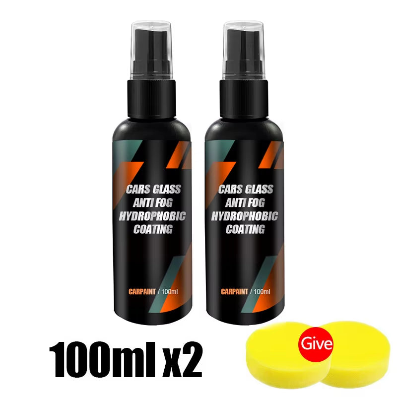 Car Glass Anti-Rain Water Spray Repellent Nano Coating Hydrophobic Waterproof Agent Oil Film Removing Auto Glass Film Agent