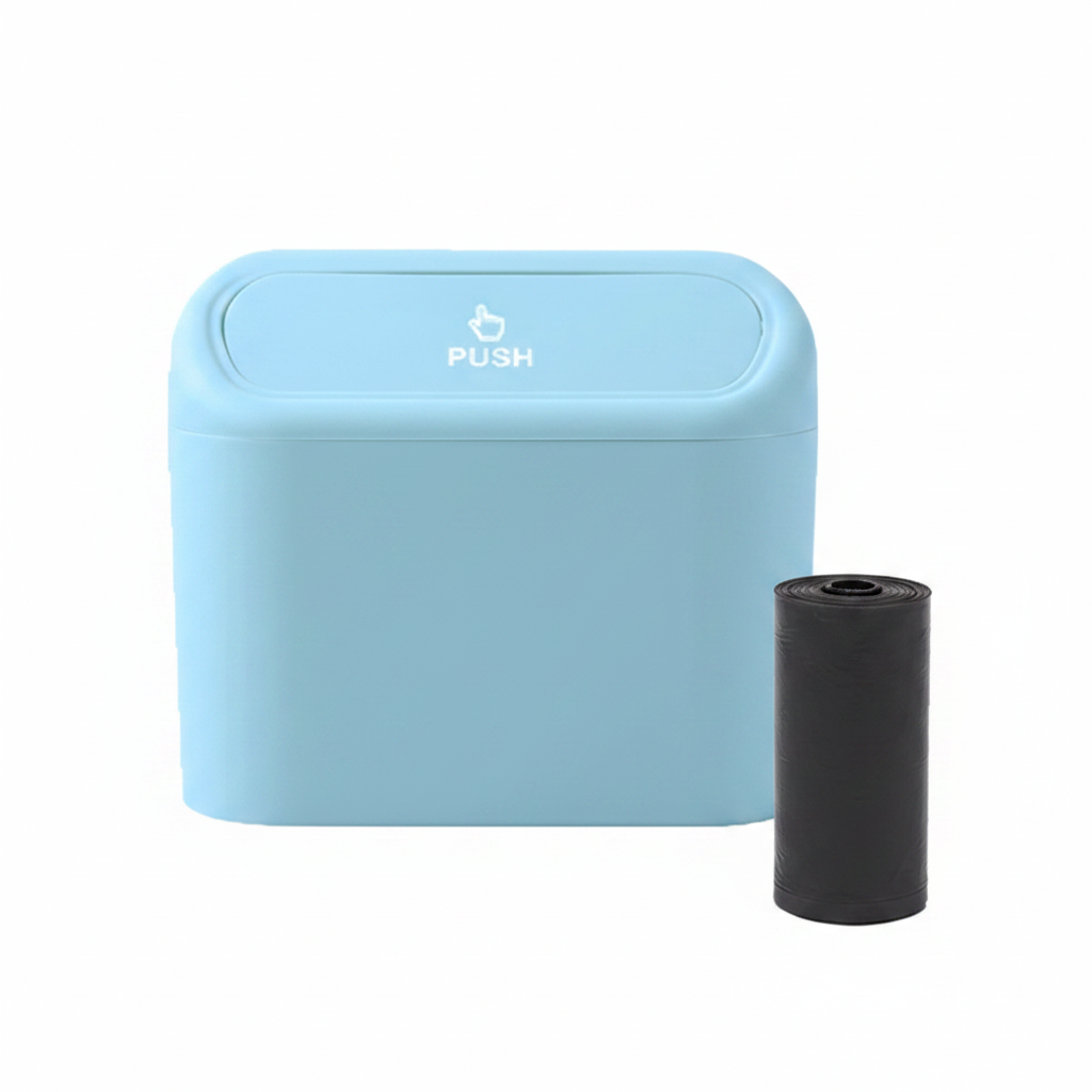 Papelera azul celeste PUSH correcto