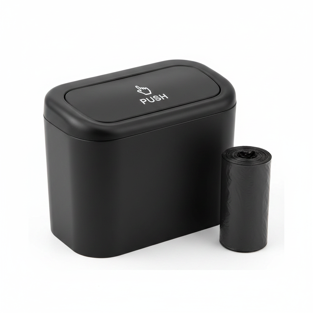 Papelera negra rollo negro